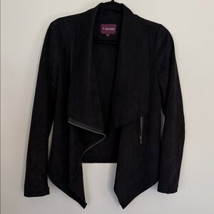 Vigoss Black Suede Moto Style Women's Blazer